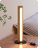 EDISHINE LED Tischlampe Holz, Nachttischlampe Touch Dimmbar, Speicherfunktion, 3 Farbtemperaturen, eingebautes LED-Nachttischlampe geeignet für Wohnzimmer, Büro, Schlafzimmer, Geschenk.
