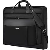 Kleidersack für Herren - 40 Zoll Handgepäck für Bis zu 3 Anzüge, 2 in 1 Hängekoffer, Faltbare Reisetasche für Business, 15,6 Zoll Laptops - Schwarz