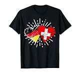 Deutschland Schweiz Freundschaft Herz Flagge Suisse T-Shirt