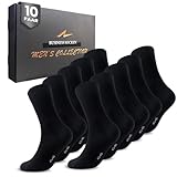 Niorasen 10 Paar Socken Herren, Baumwolle Herrensocken Schwarz, Atmungsaktive ohne drückende Naht Business Socken Damen, Strümpfe Männer Socken Anzugsocken mit Komfortbund 43-46