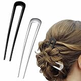 2 Stück Französische Haarnadel,French Hair Pin,Haargabel,Metall Haarnadeln Groß,French Twist Hair Pin,Bobby Pins,Hair Accessories für Haar Accessoire Frauen,Förmige Haarstäbchen,U-Förmige Haarspange