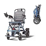 Elektrorollstuhl faltbar leicht – D04 Reiserollstuhl für Senioren, 500W Motor 20 km Reichweite, bis 150 kg belastbar, Transportrollstuhl Indoor Outdoor, elektromagnetische Bremse, pannensichere Reifen