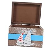NUOBESTY Inspirierte Dekorative Aufbewahrungsbox für Schmuck und Erinnerungsstücke Kleine Holzbox für Strand Souvenirs und Vintage Stranddekor