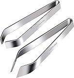 Fischgräten-Pinzetten-Set, professionelles Edelstahl-Flach- und Schrägzangenentferner-Set zum Kochen von Lachs, Forelle, 2 Stile
