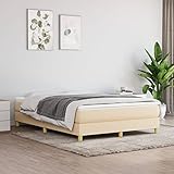 Gecheer Boxspringbett Bettgestell Polsterbett Bett Hotelbett Bettrahmen Designerbett Schlafzimmerbett Creme 140x200 cm Stoff