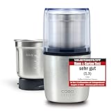 CASO Coffee & Kitchen Flavour - Elektrische Kaffeemühle und Multi-Zerkleinerer (200Watt) mit extra Edelstahlbehälter für Pesto, Nüsse, Gewürze, Kräuter, Getreide u.v.m.