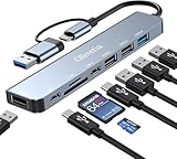 USB C Hub 3.0, 8 in 2 Multiport Adapter Mit SD&TF Kartenleser, 3.0&2.0 Ports, Typ C Anschluss für MacBook Air/Pro, Galaxy, iPad, Windows