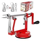 Apfelschäler Schneider Entkerner – (Zusätzliche 2 Klingen & 1 Entkerner) 3-in-1 Küchen-Schälmaschine für Gemüse und Obst, Edelstahl Verstellbare Klinge, Rutschfester Saugfuß