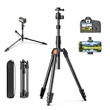 XXZU 180cm Kamerastativ, Leichter DSLR-Kameraständer Tragbares Telefonstativ, Aluminium Reisestativ mit 360° Kugelkopf und 1/4-Zoll-Schraube für DSLR/Digitalkameras/Smartphone/Ringlicht