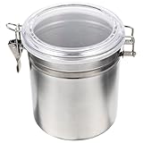 Veemoon Edelstahl Vorratsdose Luftdicht Kaffeedose Kaffebohnenbehälter mit Dichtem Verschluss Vielseitig für Büro Desktop Candy Trockenfrüchte Tee Aufbewahrung