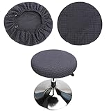 HuaLiSiJi Hockerbezug Rund 30-40cm Bezug Hocker Rund Elastischer Hocker Rundbezug, Waschbar Pflegeleicht Weich und Langlebig,für Runde Oder Quadratische Hocke (1 Stück Grau)