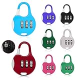 8 pcs Gepäckschloss Zahlenschloss Klein Zahlenschloss Vorhängeschloss 3 Stellig Verstellbares Kombinationsschloss Mini Kofferschloss Mit Zahlencode für Fitnessraum Schließfächer Reisen (8 Farben)