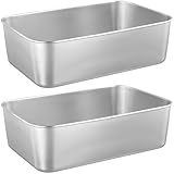 ZEONHEI 2 Stück Edelstahl Brotbackform, Kastenbackform Edelstahl Kastenform Kuchen, Königskuchenform Silbere Backform Rechteckig für Toastbrot, Panettone, Spülmaschinengeeignet
