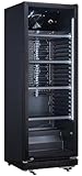 A&S Polarny Getränkekühlschrank AKS360BB | 360 L | ISO-Glastür abschließbar | schwarz | Ideal für Bier- Getränke | LED-Innenbeleuchtung | variable Roste