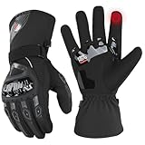 KEMIMOTO Winter Motorradhandschuhe, geprüfte Motorradhandschuhe,Motorrad Handschuhe Winter, Touchscreen Handschuhe, Wasserdicht, für Motorradfahren, Skifahren, Roller