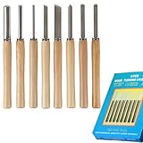 HSS Drehmeißel Set,8 Stück Holz Drechselwerkzeug, Holzdrehmaschinen Meißel,Anti-Rost Holz Drechselwerkzeug Meissel Set,für Holzschnitzereien Anfänger und Hobby Drechsler