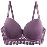 Necalisi Dirndl Damen Lila mit bügel Nahtloser Bra Klassiche große Größen BHS Balconette BHS Push up 85E