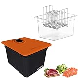 Sous Vide Behälter 12L, Sous Vide Container mit Deckel, Thermohülle und Rack, Multifunktionaler Transparenter Behälter (Frei von BPA) Geeignet für Fisch Fleisch und Gemüse