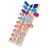 YARNOW 1 Satz Montessori Holzspielzeug für Kleinkinder Farbenfrohes und Formen Puzzle Frühen Lernfähigkeiten für Jungen und Jahren