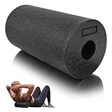 Faszienrolle, 30 x 15 cm Professionelle Faszien Rolle Wirbelsäule, Foam Roller für Rücken, Black Massagerolle, Fitness Rolle, Yoga Massageroller (Mittlere Härte, Schwarz)