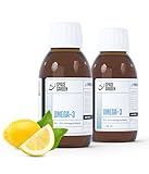 Omega 3 Öl [2 x 150 ml] – 1130mg Omega-3 pro Portion mit DHA & EPA – Dreifache Dosierung Fischöl mit Zitronengeschmack, aus nachhaltigem Fischfang