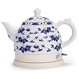 Emaille Wasserkocher 0,8 L Wasserkocher Kreative Rote Blumen Kaffeekanne mit Kunststoffgriff für Home Küche Lofty Ambition