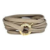 Handmade Stoff Wickelarmband Damen | Weiches elastisches Armband mit goldfarbenen Karabiner - Ring | stilvoller und lässiger Armschmuck in Einheitsgröße und Wunschfarbe - 60 Farben