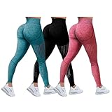 FSPHISTIK Scrunch Butt Leggings Damen, High Waist Booty Lifting Blickdicht Po Push Up, Seamless Yoga Hosen, für Sport Yoga Fitness Gym Workout
