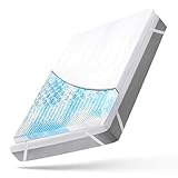 Atenza Gel Topper 90x200cm, 5 Zonen Matratzen Topper mit Abnehmbarer Bezug & Antirutsch Funktion, H2&H3 5cm Höhe Matratzentopper, Matratzenauflage für Boxspringbett Bett Schlafsofa