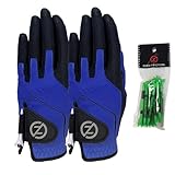 Zero Friction Junior Synthetisch Linke Hand Golfhandschuh 2 Packung, Einheitsgröße, Blau