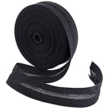 BENECREAT 10 m Einfach Gefaltetes Schrägband, 20 mm Breites Schwarzes Schrägband, Saumband Zum Nähen von Kleidungsstücken, Nähen, Rohrleitungen, Quilten