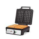 Salter Waffeleisen Maschine – Antihaft-Doppel-Waffelplatten, Tief gefüllte belgische & amerikanische Waffelmaschine, Einstellbare Temperaturregelung, Kühler Griff, 1600W