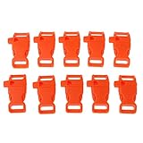 10 Stück Notfallpfeife Schnalle für Outdoor Camping Paracord Armband Orange