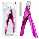 MelodySusie Acryl Nagelknipser mit 15 Stück Magneten Tip Cutter für Fake-Gel-Nägel Sharp Professional Maniküre Pediküre mit Längenmessung Trimmer Nagelpflege-Tools (Weinrot)