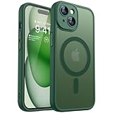 CANSHN 2024 Neu für iPhone 15 Hülle mit Kameraschutz für Magsafe (TOP Militärschutz & Magnetkraft) Extrem Haltbarkeit Hülle iPhone 15 Case Stoßfest, Dunkelgrün
