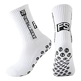 MLPKOI 4 Paare Fußball Socken Herren Grip Socken Fussball, Fußballsocken, Atmungsaktive Anti Rutsch Grip Sockenn, Rutschfeste Sportsocken für Herren & Damen, für Basketball Laufen Radfahren Tennis