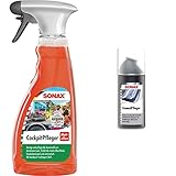 SONAX CockpitPfleger Matteffect Havana Love (500 ml) reinigt und pflegt alle Kunststoffoberflächen im Autoinnenraum | Art-Nr. 03682410 & GummiPfleger mit Schwammapplikator (100 ml) reinigt