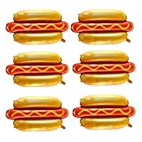 PartyFlyB 6 Stück riesige Hotdog-Ballons, Metallic/Pastell-Aluminium, Hot Dog-Themen-Party-Dekorationen, Picknick- und Grill-Thema, Uni, Mädchen