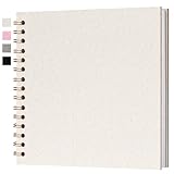 Hiwhy Fotoalbum zum Selbstgestalten 20,5x20,5 cm Scrapbook Fotobuch Weiße Seiten 20 Blätter, Beige