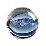 BESPORTBLE 3D Sonnensystem Kristallkugel Klar Planeten Pädagogische Kugel Kosmische Modell Gravierte Glaskugel Kugel für Zuhause Wohnzimmer Büro Decor