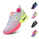 Hitmars Laufschuhe Damen Sportschuhe Luftpolster Atmungsaktiv Turnschuhe rutschfeste Leichtgewichts Straßenlaufschuhe Sneaker Joggingschuhe Walkingschuhe Fitness Schuhe Grau EU 40