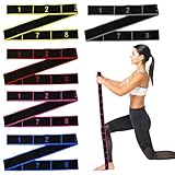 Sxutop 5 Stück Yoga Stretch Gurt Stretching Band mit 8 Schlaufen Dehnungsband Fitness Resistance Bands Fitnessband Verstellbar Yoga Stretching Strap für Fitness, Pilates, Tanztraining, 5 Farben