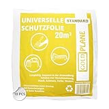 ToolSpace 10er Set Abdeckfolie Maler 4 x 5m PE-Folie Transparente Stark Malerfolie Staubschutzfolie Plastikplane Baufolie Tapete Baufolie Allzweck-Folie - Malerplane für Renovierung, Malerarbeit