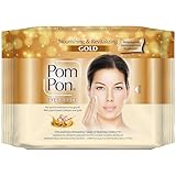 Pom Pon GOLD Gesichts und Augen Make-up Entfernungstücher, mit natürlichen, nährenden und revitalisierenden Inhaltsstoffen, 20 Stück