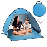Laneetal Strandmuschel Pop Up mit UV Schutz, UPF 50+ Strandzelt, Automatisches Tragbarer Strandzelt Wurfzelt für für 2-3 Personen Camping Garten Strand，mit Tragetasche （hellblau, 150 * 120 * 110