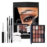 Make Up Set, Muss Man Haben All-In-One Auge Makeup Set Für Frauen Mädchen, Schminkset Inklusive Lidschattenpalette, Eyeliner, Augenbrauenstift, Wimperntusche, Augenbrauenschablone & Lidschattenpinsel