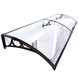 YUN&DSC Tür Fenster Vordach Markise, Haustür Outdoor Terrasse Polycarbonat Abdeckung, Regen und Schnee Schutzüberdachung für Garten Balkon, Benutzerdefinierte Größe /2956