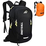 ONETOALL Diebstahlsicherer Wanderrucksack Damen 20L, Leichter Tagesrucksack Herren Klein, Wasserdichter Fahrrad Rucksack mit Rückenbelüftung zum Wandern Tagestour Radfahren Reisen Pendeln, nur 500g