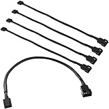 Pulluo 5pcs 4 Pin PWM Lüfter Verlängerungs Kabel Steckergehäuse Geflochtenen Ärmeln Verlängerung Lüfterkabel Männlich zu Weiblich Kompatibel mit 4Pin und 3pin Fan Splitter PC Fan verlängerung 26.5cm