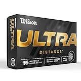 Wilson Staff Golfbälle, Ultra Distance, Zweiteiliger Golfball, 15 Bälle, Weiß